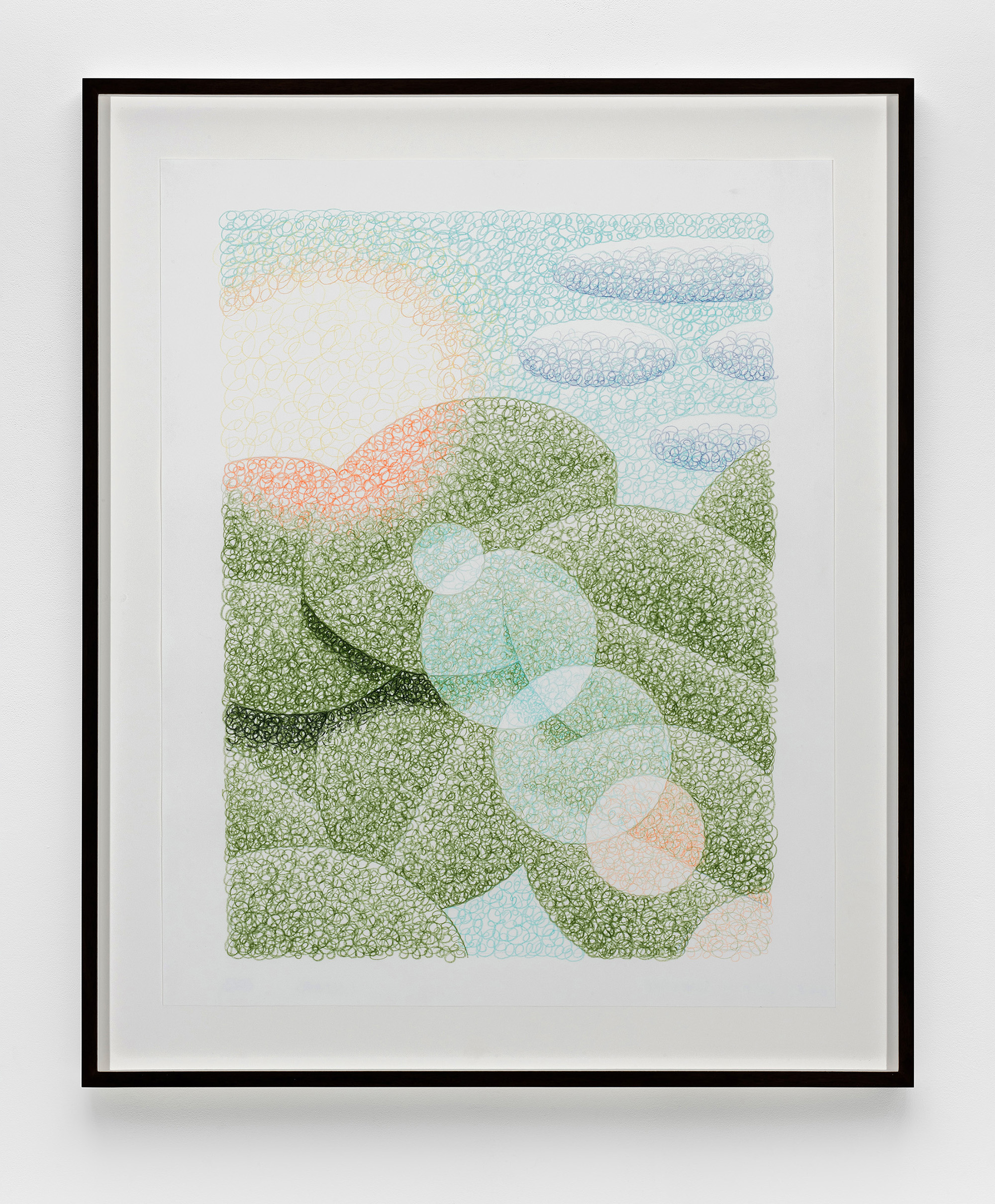 Laurens Legiers, Untitled (Leaves with a Sun Glare), 2023, pencil on paper, 48 x 36 cm (18 7/8 x 14 1/8 in); framed: 65.5 x 54.5 cm (25 3/4 x 21 1/2 in).