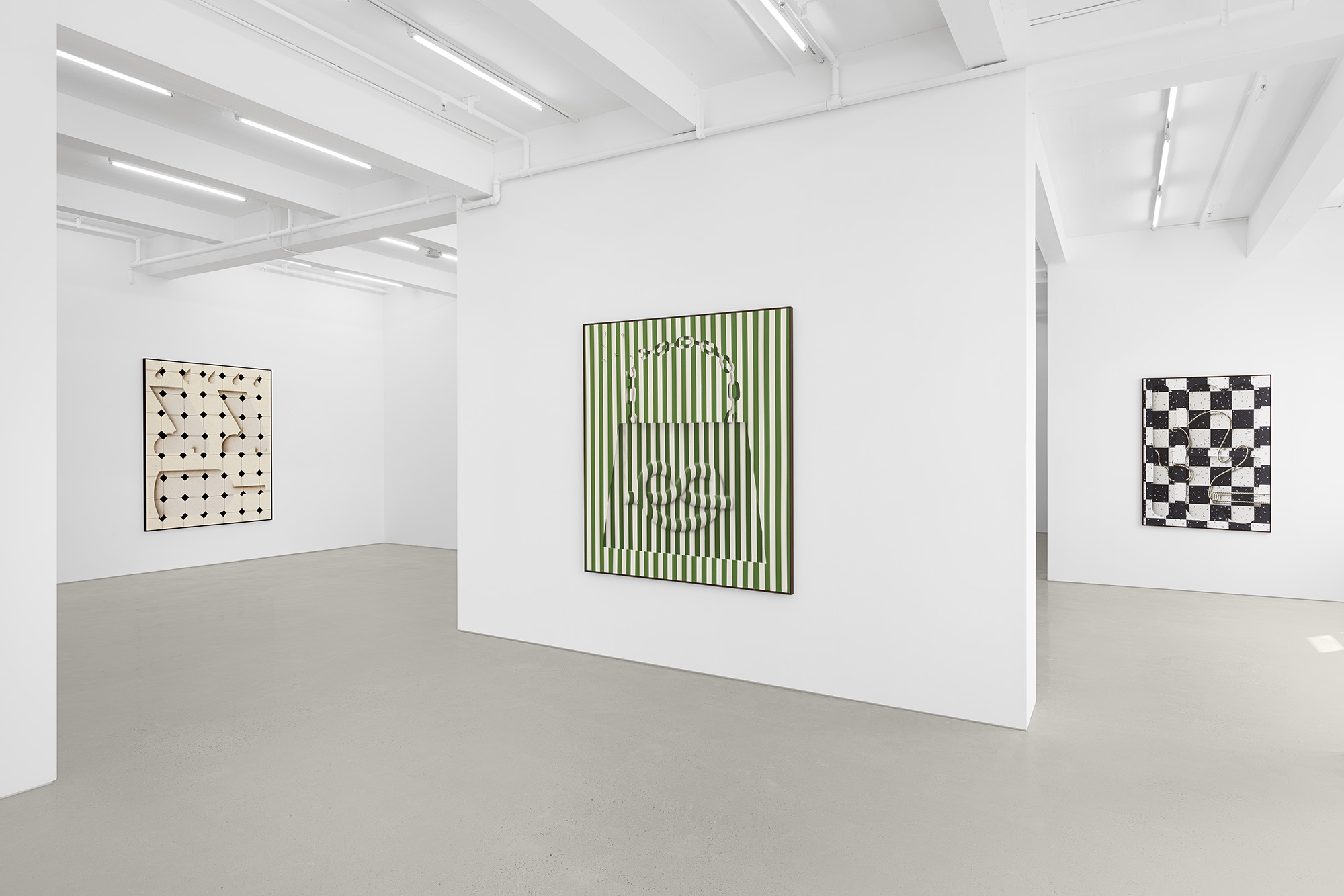 Installation view of Charline Tyberghein's solo exhibition Domestic Blitz at Gallery Vacancy, 2023