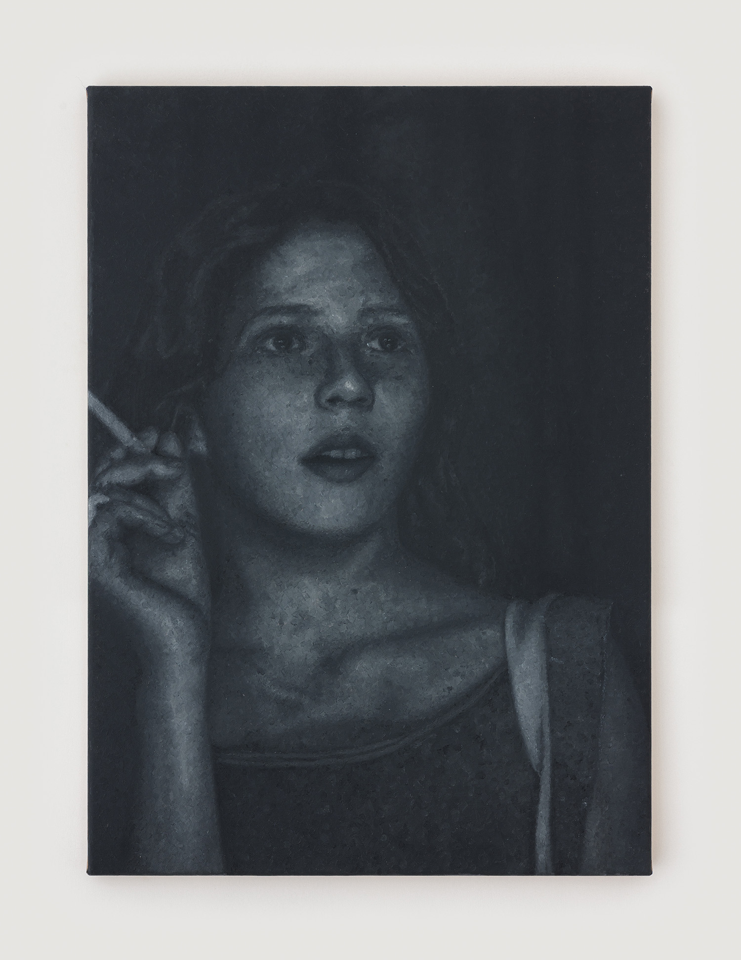 Paco König, Untitled (Mamiya), 2022, oil on linen, 70 x 50 cm, 27 1/2 x 19 3/4 in